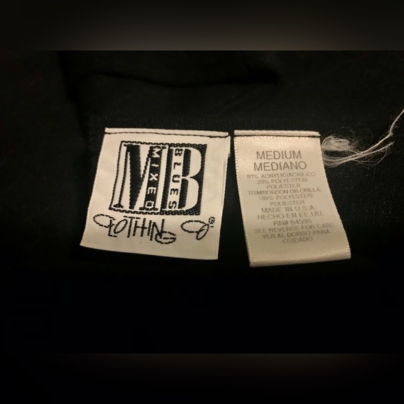 Vintage Mixed Blues Clothing Co Black with Silky White Bow Tie Waist Dress - M - Picture 3 of 6